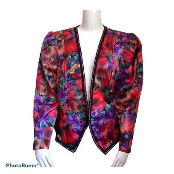 Nah Nah Collections Vintage Floral Blazer.Size 14 - Picture 1 of 11
